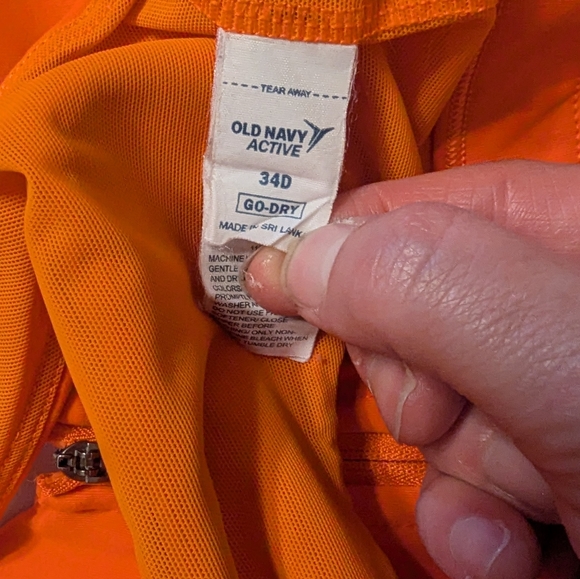 Old Navy Active Front Zip Coral Sports Bra 34D - Picture 5 of 8